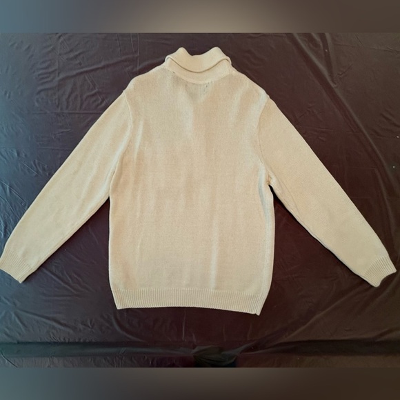 NWOT Chaps Y2K Vintage Cream V-Neck Sweater w/ Ribbed Collar Size Large - Picture 3 of 10